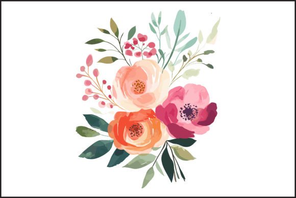 Download Vibrant Watercolor Rose Bouquet Vector - Watercolor Collection