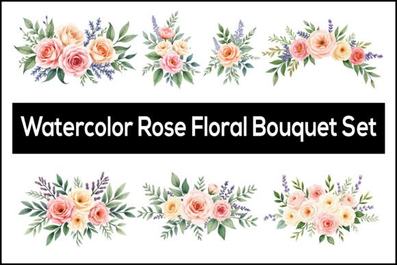 Download Watercolor Rose Floral Bouquet Set - Watercolor Collection