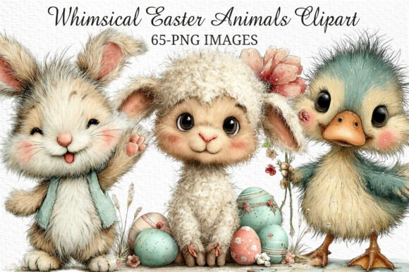 Download Whimsical Easter Animals Clipart PNG - Premium Resources