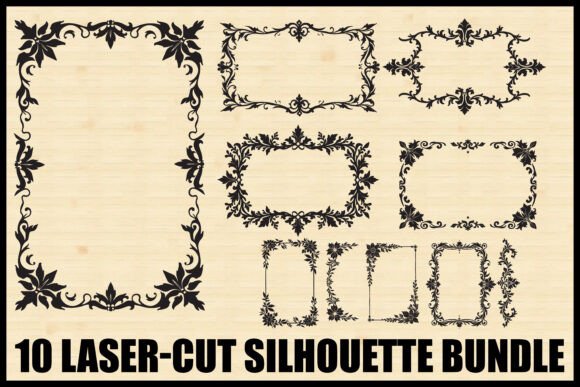 Download Laser Cut Floral Frame Bundle Set - Premium Resources